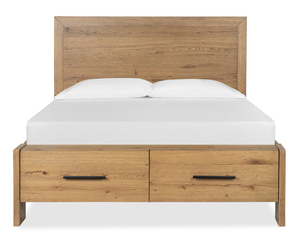 Magnussen - Davenport Rustic Caramel Queen Panel Storage Bed With Nightstand - B6309-54A-KIT1 view 3