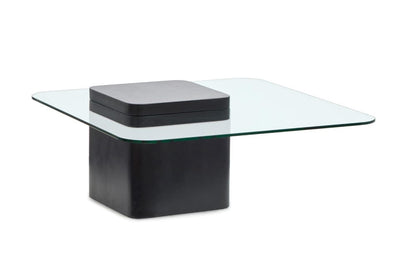 Magnussen - Donora Clear Glass And Obsidian Square Cocktail Table - T6388-41 view 2