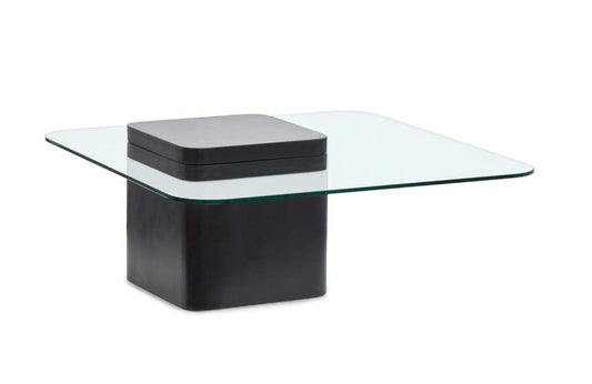 Magnussen - Donora Clear Glass And Obsidian Square Cocktail Table - T6388-41 view 2