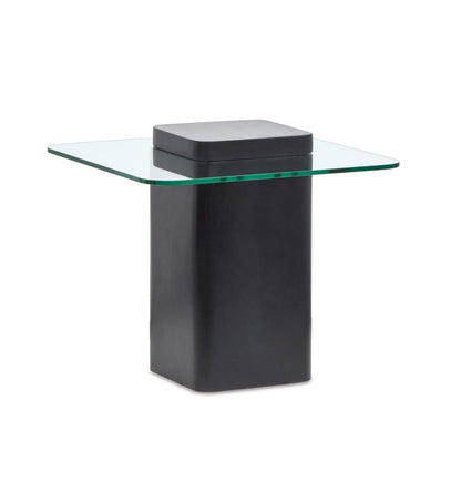 Magnussen - Donora Clear Glass And Obsidian Square End Table - T6388-01