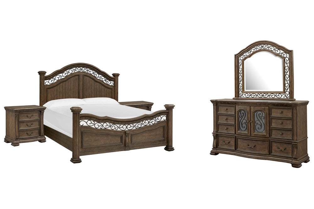Magnussen - Durango Willadeene Brown California King Panel Bed 2 Nightstands And Drawer Dresser With Shaped Mirror - B5133-74-KIT4 view 1