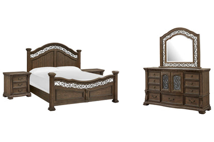Magnussen - Durango Willadeene Brown California King Panel Bed 2 Nightstands And Drawer Dresser With Shaped Mirror - B5133-74-KIT4 view 1