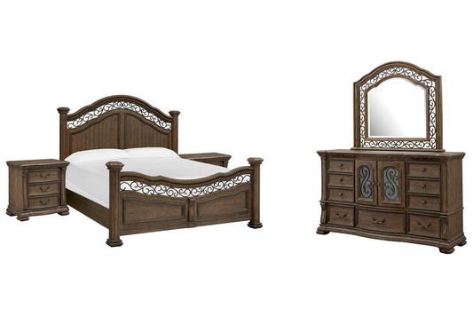Magnussen - Durango Willadeene Brown California King Panel Bed 2 Nightstands And Drawer Dresser With Shaped Mirror - B5133-74-KIT4 view 1