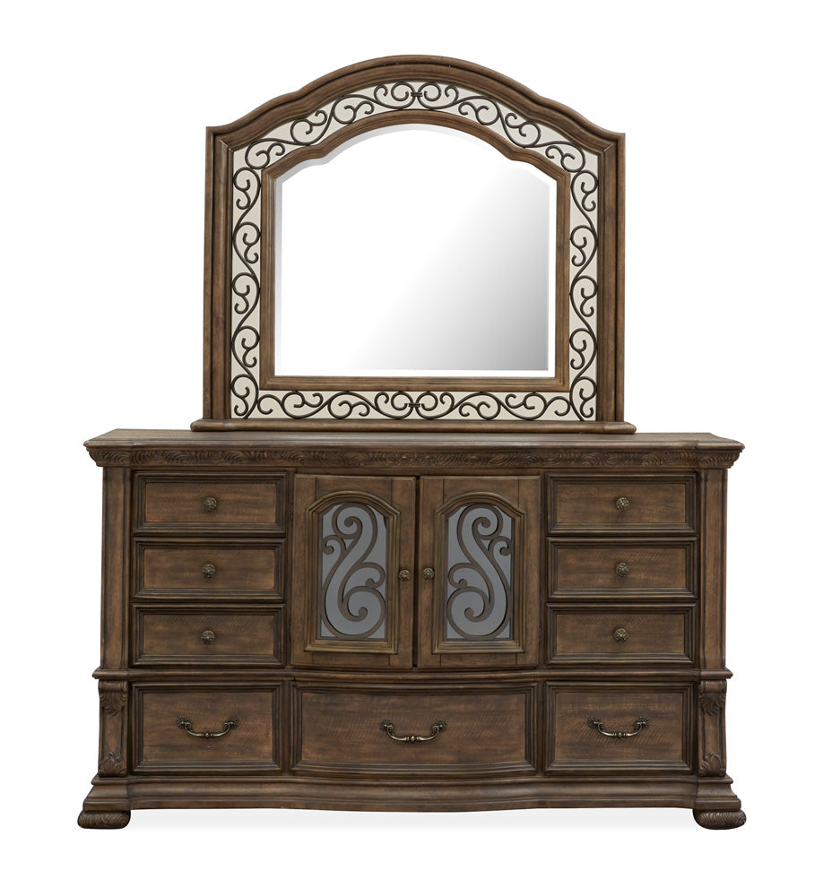 Magnussen - Durango Willadeene Brown Drawer Dresser With Shaped Mirror - B5133-2045 view 2