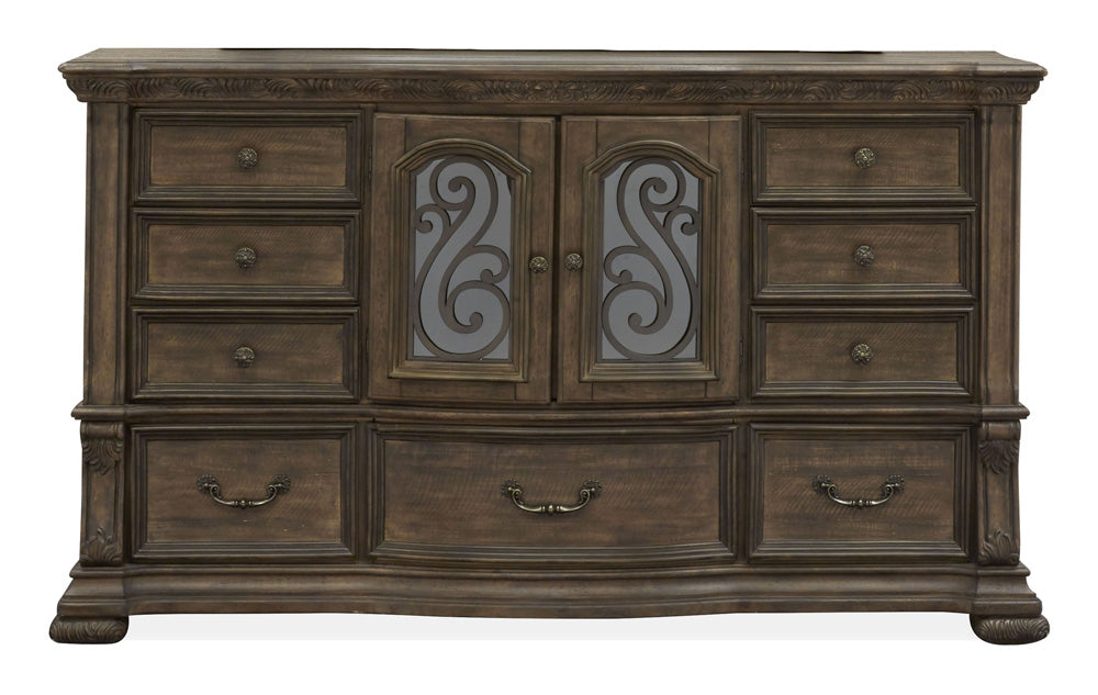 Magnussen - Durango Willadeene Brown Drawer Dresser With Shaped Mirror - B5133-2045 view 4