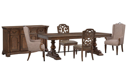 Magnussen - Durango Willadeene Brown Extendable Trestle Dining Table With 2 Side Chairs 2 Host Chairs And Buffet - D5133-21-KIT14 view 1