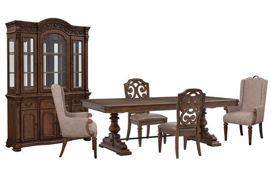 Magnussen - Durango Willadeene Brown Extendable Trestle Dining Table With 2 Side Chairs 2 Host Chairs Buffet And Hutch - D5133-21-KIT15 view 1