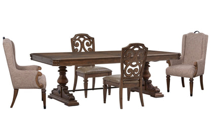 Magnussen - Durango Willadeene Brown Extendable Trestle Dining Table With 2 Side Chairs And 2 Host Chairs - D5133-21-KIT13 view 1