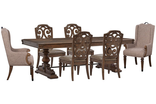 Magnussen - Durango Willadeene Brown Extendable Trestle Dining Table With 4 Side Chairs And 2 Host Chairs - D5133-21-KIT16 view 1
