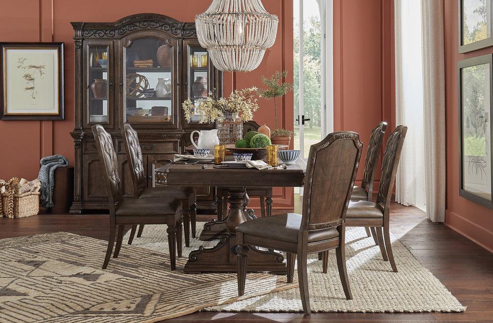 Magnussen - Durango Willadeene Brown Extendable Trestle Dining Table With 4 Side Chairs - D5133-21-KIT1 view 11
