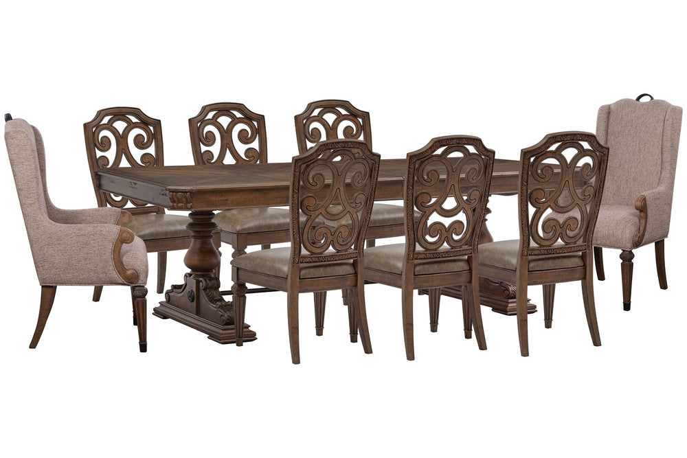 Magnussen - Durango Willadeene Brown Extendable Trestle Dining Table With 6 Side Chairs And 2 Host Chairs - D5133-21-KIT19 view 1