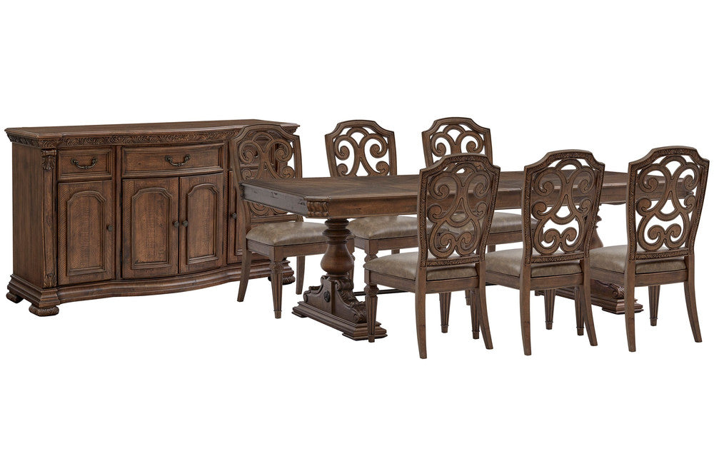 Magnussen - Durango Willadeene Brown Extendable Trestle Dining Table With 6 Side Chairs And Buffet - D5133-21-KIT5 view 1