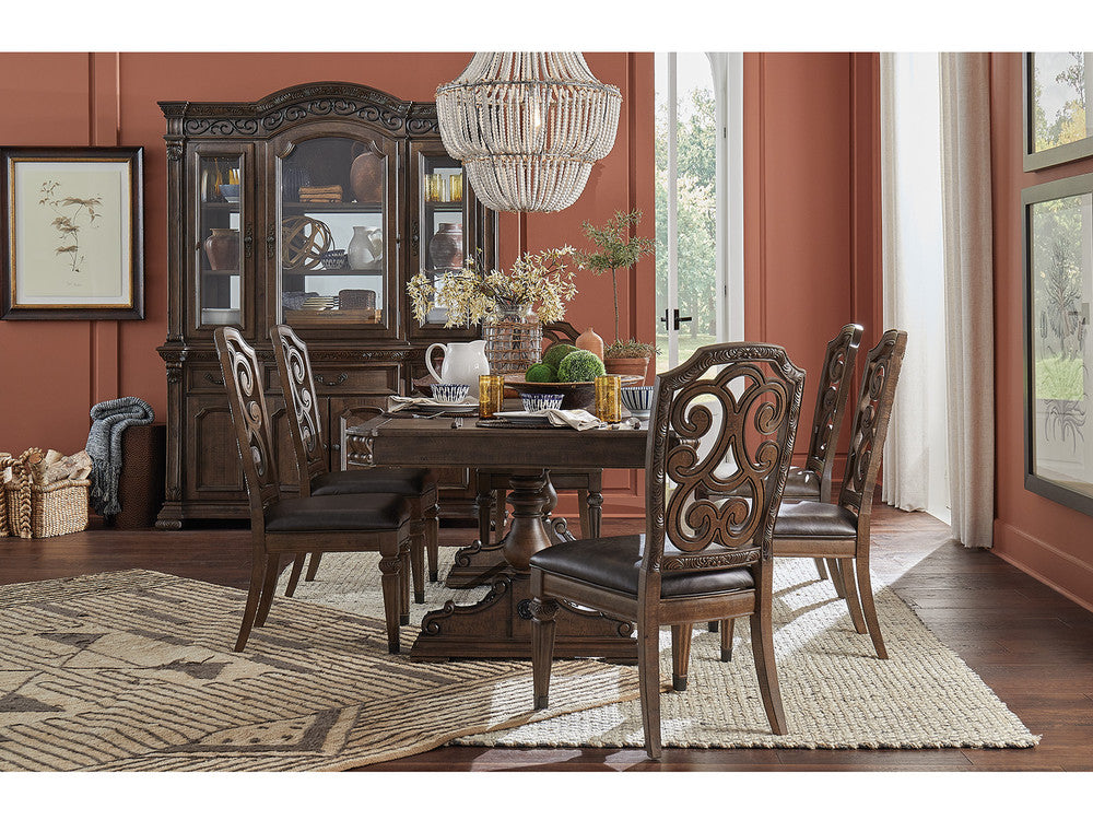 Magnussen - Durango Willadeene Brown Extendable Trestle Dining Table With 6 Side Chairs Buffet And Hutch - D5133-21-KIT6 view 9
