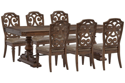 Magnussen - Durango Willadeene Brown Extendable Trestle Dining Table With 6 Side Chairs - D5133-21-KIT4 view 1