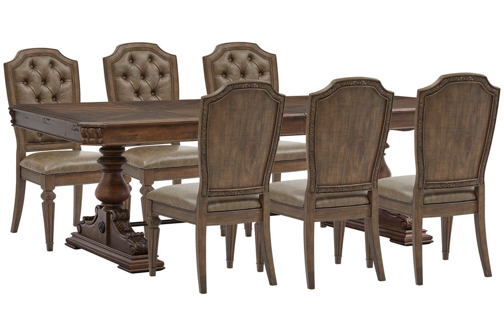 Magnussen - Durango Willadeene Brown Extendable Trestle Dining Table With 6 Upholstered Side Chairs - D5133-21-KIT10 view 1