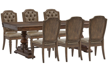 Magnussen - Durango Willadeene Brown Extendable Trestle Dining Table With 6 Upholstered Side Chairs - D5133-21-KIT10 view 1
