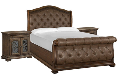 Magnussen - Durango Willadeene Brown King Upholstered Sleigh Bed With 2 Bachelor Chests - B5133-62-KIT7 view 1