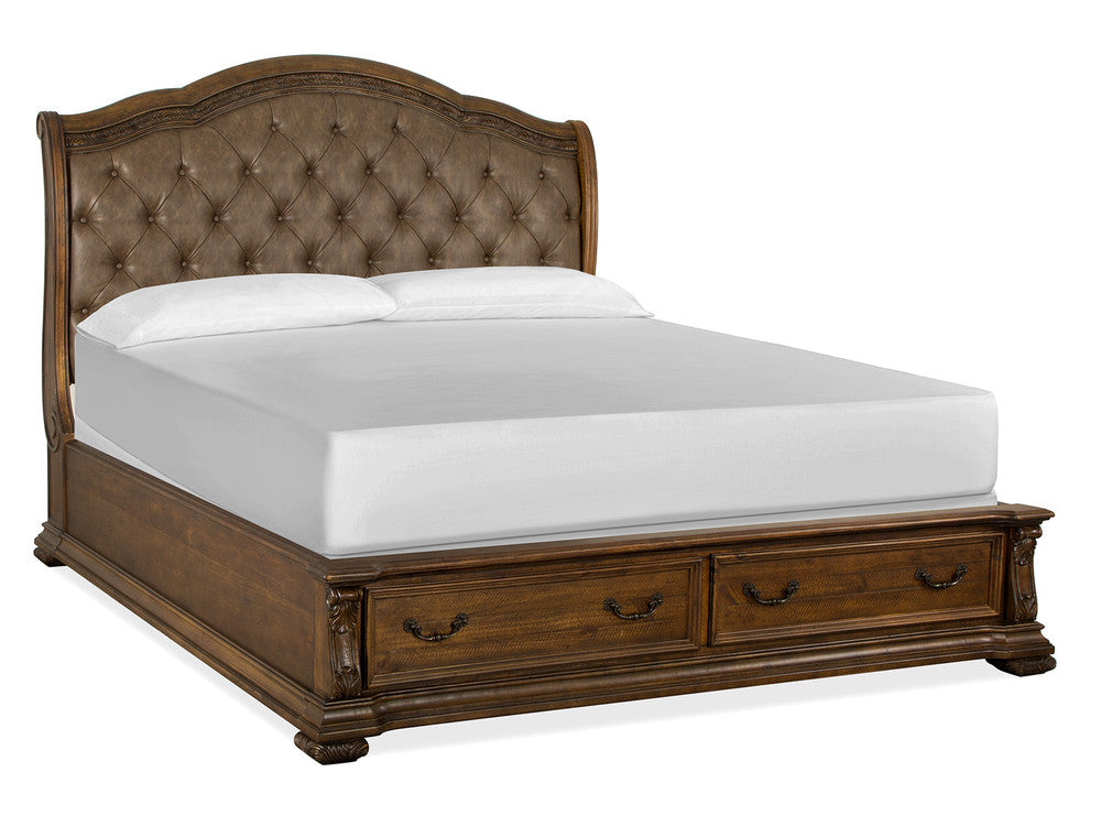 Magnussen - Durango Willadeene Brown King Upholstered Sleigh Storage Bed With 2 Nightstands - B5133-62A-KIT2 view 2