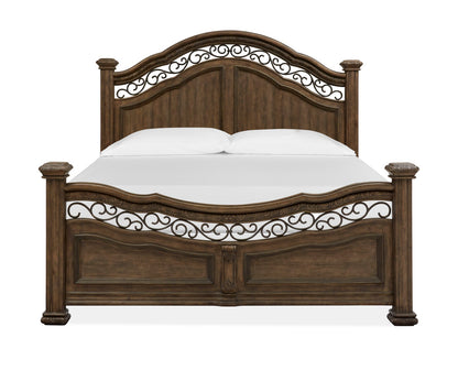 Magnussen - Durango Willadeene Brown Queen Panel Bed 2 Bachelor Chests Drawer Dresser With Shaped Mirror And Drawer Chest - B5133-54-KIT9 view 3