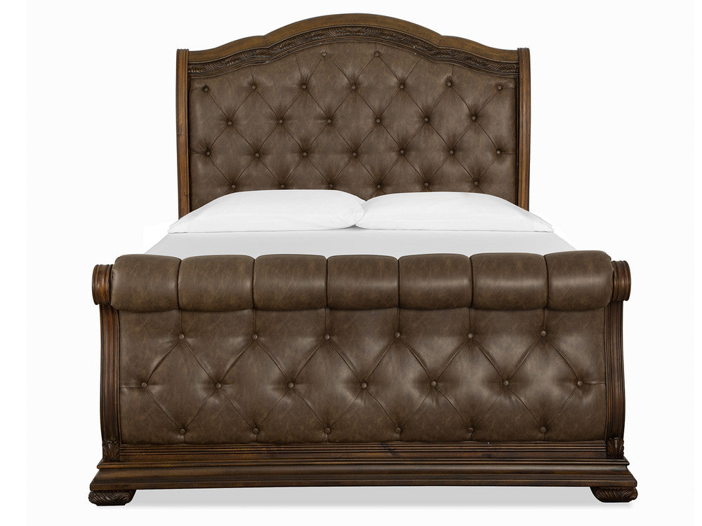 Magnussen - Durango Willadeene Brown Queen Upholstered Sleigh Bed With 2 Bachelor Chests - B5133-52-KIT7 view 3