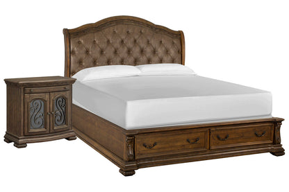 Magnussen - Durango Willadeene Brown Queen Upholstered Sleigh Storage Bed With Bachelor Chest - B5133-52A-KIT6 view 1