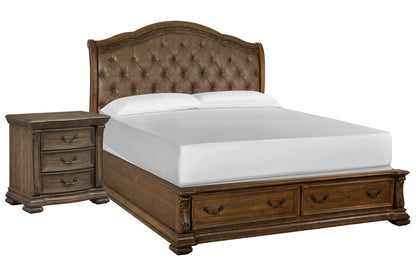Magnussen - Durango Willadeene Brown Queen Upholstered Sleigh Storage Bed With Nightstand - B5133-52A-KIT1 view 1