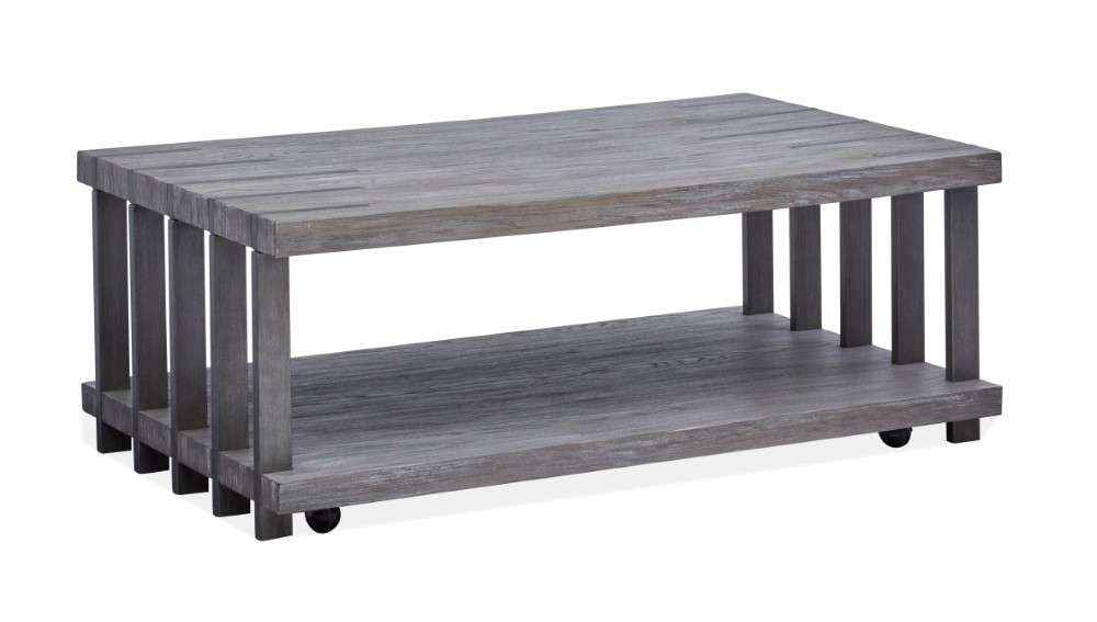 Magnussen - Eldridge Rectangular Cocktail Table with Casters in Weathered Gravel - T4917-43 veiw 1