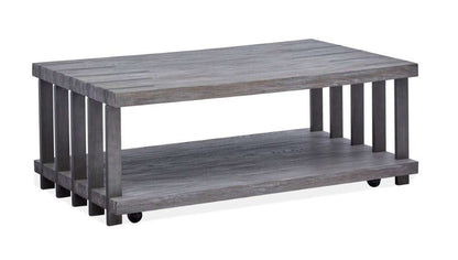 Magnussen - Eldridge Rectangular Cocktail Table with Casters in Weathered Gravel - T4917-43 veiw 1