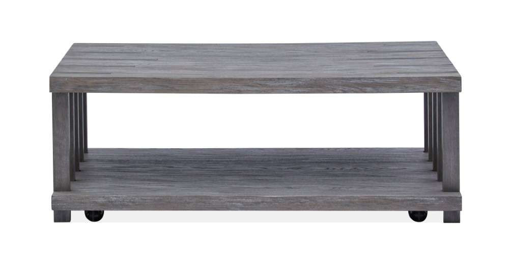 Magnussen - Eldridge Rectangular Cocktail Table with Casters in Weathered Gravel - T4917-43 veiw 2