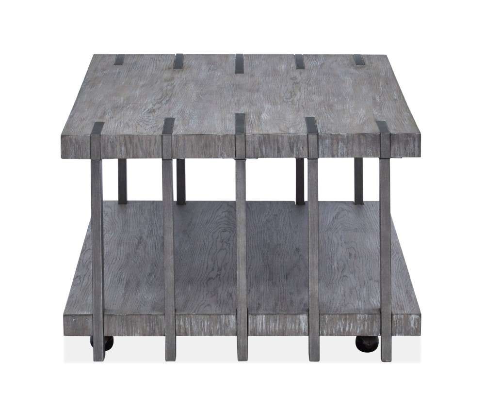 Magnussen - Eldridge Rectangular Cocktail Table with Casters in Weathered Gravel - T4917-43 veiw 3