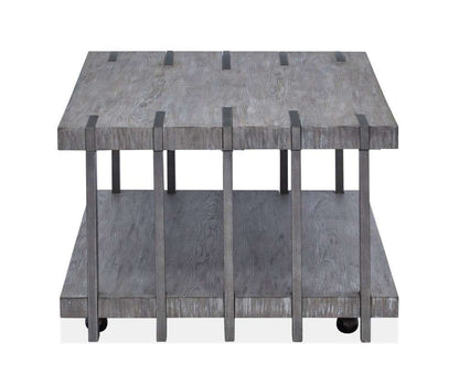 Magnussen - Eldridge Rectangular Cocktail Table with Casters in Weathered Gravel - T4917-43 veiw 3