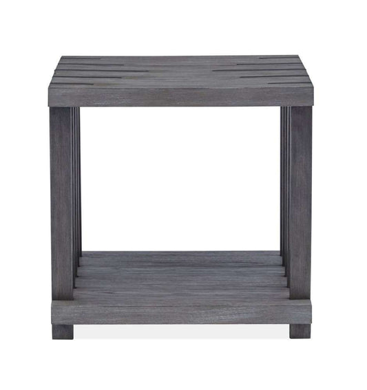 Magnussen - Eldridge Rectangular End Table in Weathered Gravel - T4917-03 veiw 2