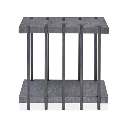 Magnussen - Eldridge Rectangular End Table in Weathered Gravel - T4917-03 veiw 3