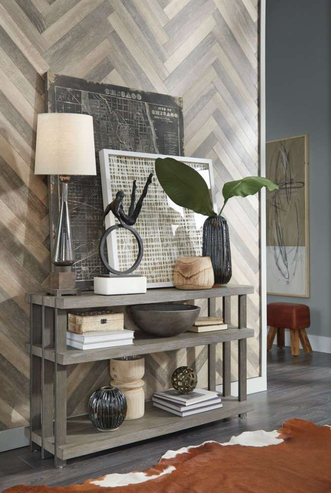 Magnussen - Eldridge Rectangular Sofa Table in Weathered Gravel - T4917-73 veiw 4