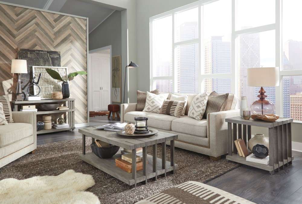 Magnussen - Eldridge Rectangular Sofa Table in Weathered Gravel - T4917-73 veiw 5