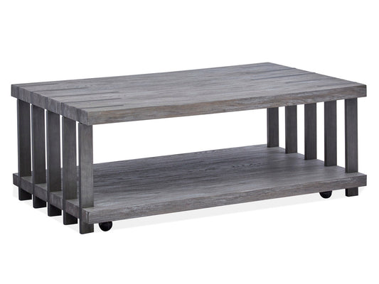 Magnussen - Eldridge Weathered Gravel And Satin Bronze Rectangular Cocktail Table With 2 End Table And Sofa Table - T4917-43KIT3 view 2