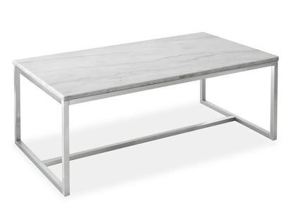 Magnussen - Esme White Marble And Brushed Nickel Rectangular Cocktail Table - T5763-43 view 2