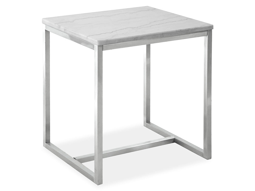 Magnussen - Esme White Marble And Brushed Nickel Rectangular End Table - T5763-03 view 1