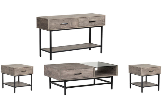 Magnussen - Fenwick Whitetail Brown And Smoke Glass Rectangular Lift Top Cocktail Table With 2 End Table And Sofa Table - T5962-51KIT3 view 1