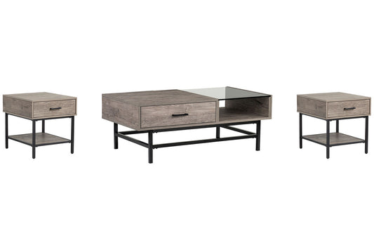 Magnussen - Fenwick Whitetail Brown And Smoke Glass Rectangular Lift Top Cocktail Table With 2 End Table - T5962-51KIT2 view 1