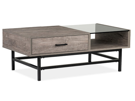 Magnussen - Fenwick Whitetail Brown And Smoke Glass Rectangular Lift Top Cocktail Table With 2 End Table - T5962-51KIT2 view 2