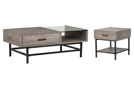 Magnussen - Fenwick Whitetail Brown And Smoke Glass Rectangular Lift Top Cocktail Table With End Table - T5962-51KIT1 view 1
