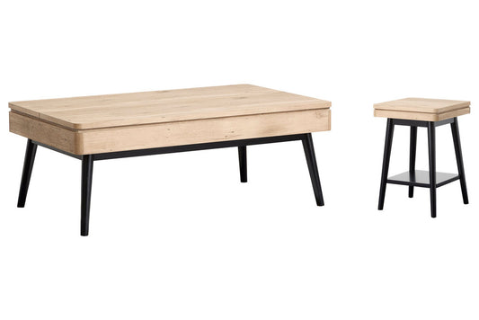 Magnussen - Fletcher Driftwood Lift Top Storage Cocktail Table With Accent Table - T5864-50KIT1 view 1