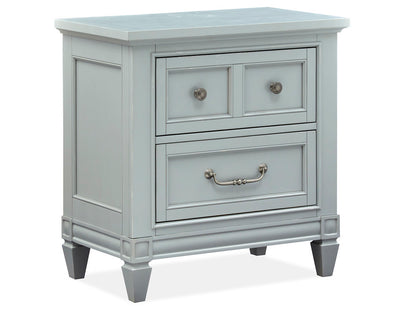 Magnussen - Glenbrook Pebble King Upholstered Panel Bed 2 Nightstands Drawer Dresser With Landscape Mirror And Door Chest - B5668-65-KIT6 view 5