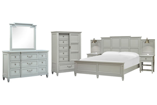 Magnussen - Glenbrook Pebble King Wall Bed 2 Nightstands Drawer Dresser With Landscape Mirror And Door Chest - B5668-64B-KIT3 view 1