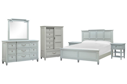 Magnussen - Glenbrook Pebble Queen Panel Bed 2 Open Nightstands Drawer Dresser With Landscape Mirror And Door Chest - B5668-54-KIT11 view 1