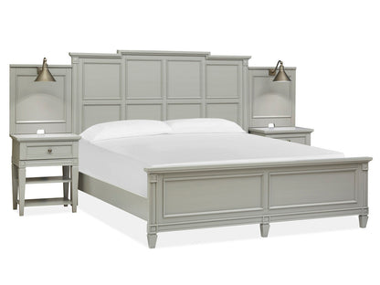 Magnussen - Glenbrook Pebble Queen Wall Bed 2 Nightstands Drawer Dresser With Landscape Mirror And Door Chest - B5668-54B-KIT3 view 2