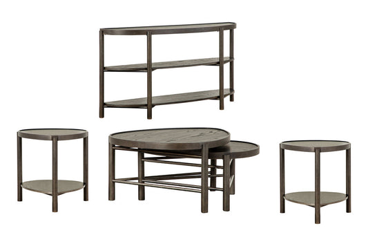 Magnussen - Hadleigh Black Coffee Bean Shaped Nesting Cocktail Table With 2 Accent End Table And Demilune Sofa Table - T5711-52KIT3 view 1