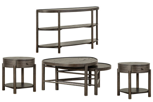 Magnussen - Hadleigh Black Coffee Bean Shaped Nesting Cocktail Table With 2 End Table And Demilune Sofa Table - T5711-52KIT6 view 1