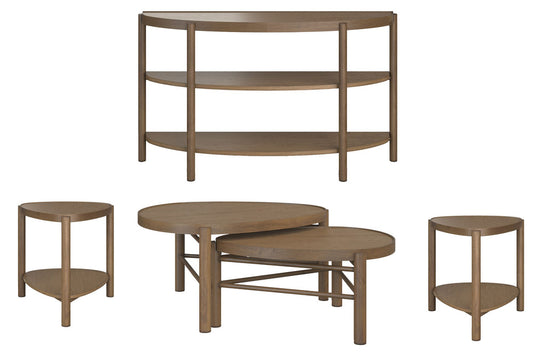 Magnussen - Hadleigh Brown Honey Nesting Cocktail Table With 2 Accent End Table And Demilune Sofa Table - T5558-52KIT3 view 1